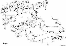EXHAUST MANIFOLD diagram for BMW 7 Series E32 740i