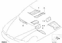 Amortiss.plus.couches de planch.intér. diagram for BMW 5 Series E39 525td