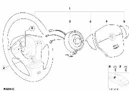 AIRBAG SPORTS STEERING WHEEL, LEATHER diagram for BMW 3 Series E36 318i