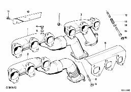 Kolektor wydechowy diagram for BMW 6 Series E24 635CSi