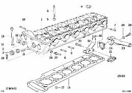 CYLINDER HEAD diagram for BMW 5 Series E34 M5 3.8