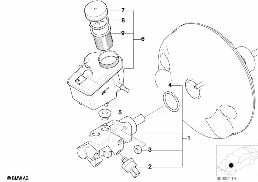 BRAKE MASTER CYLINDER DSC diagram for BMW Z3 E36 2.8