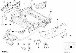 BMW siege Sport cadre siege electr. diagram for BMW 5 Series E39 525td