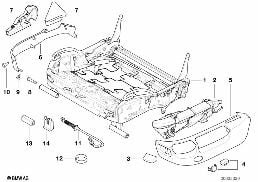 BMW siege Sport cadre siege mec. diagram for BMW 5 Series E39 525td