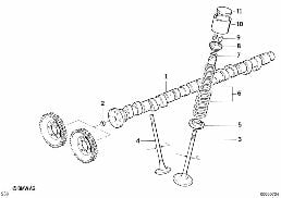 VALVE TIMING GEAR - CAM SHAFT diagram for BMW 5 Series E34 M5 3.8