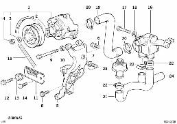 EMISSION CONTROL-AIR PUMP diagram for BMW 5 Series E34 M5 3.8