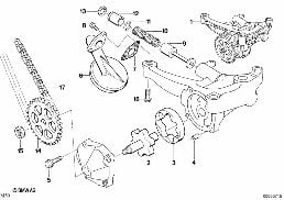 モーター付オイル供給/オイル ポンプ diagram for BMW 7 Series E38 728i