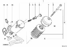 Oljeförsörjning-Oljefilter diagram for BMW 3 Series E36 325tds