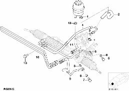 HYDRO STEERING-OIL PIPES diagram for BMW 3 Series E46 318i