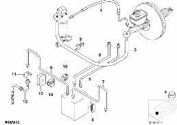 FRONT BRAKE PIPE, DSC diagram for BMW Z3 E36 M