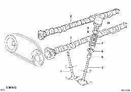 VALVE TIMING GEAR - CAM SHAFT diagram for BMW 3 Series E36 323i
