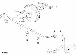 POWER BRAKE UNIT DEPRESSION diagram for BMW Z3 E36 2.8