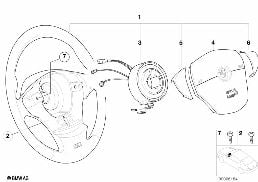 M SPORTS STEER.-WHEEL, AIRBAG, LEATHER diagram for BMW Z3 E36 3.0i