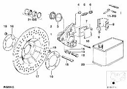 Frein de roue avant diagram for BMW R45-R65LS..78-85 R45