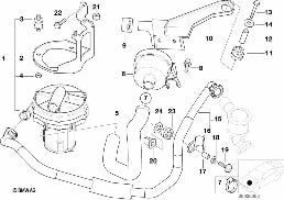 排気ガス/有害物質削減装置エア ポンプ diagram for BMW 7 Series E38 728i