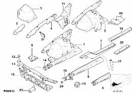Passage de roue - Support moteur diagram for BMW 7 Series E38 735iL