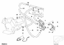 Soupape d'eau/Durit d'eau diagram for BMW 7 Series E38 735iL