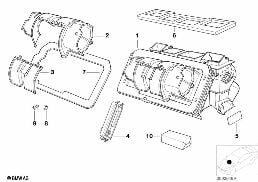 SIEMENS HEATER HOUSING WITH MICROFILTER diagram for BMW 5 Series E34 525tds