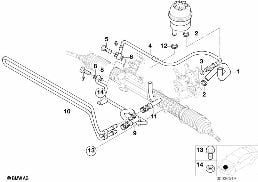 HYDRO STEERING-OIL PIPES diagram for BMW 3 Series E46 318i