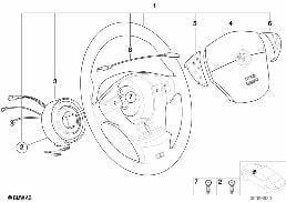 Volant sport M airbag multifonctions diagram for BMW 5 Series E39 525td