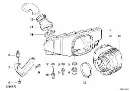 Insugningsanlaeggning diagram for BMW 3 Series E36 M3