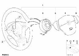 M SPORTS STEER.-WHEEL, AIRBAG, LEATHER diagram for BMW 3 Series E36 M3