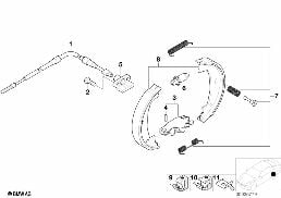 PARKING BRAKE/BRAKE SHOES diagram for BMW Z3 E36 M