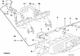 Έλεγχος υποπίεσης-αντλία αέρα diagram for BMW 3 Series E36 323i