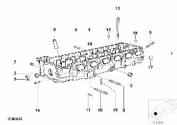 Cylindertopp diagram for BMW 3 Series E36 M3