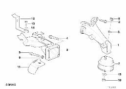 Motorupphaengning/motordaempare diagram for BMW 3 Series E36 M3