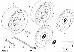 STEEL RIM STYL.12 diagram for BMW 3 Series E36 325is