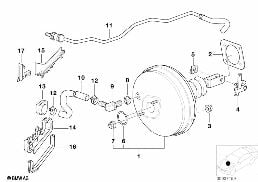 POWER BRAKE UNIT DEPRESSION diagram for BMW 7 Series E38 740i