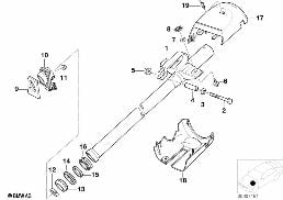 FIXED STEERING COLUMN TUBE diagram for BMW 3 Series E36 328i