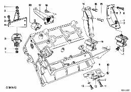 ENGINE SUSPENSION / DAMPER diagram for BMW 5 Series E12 518