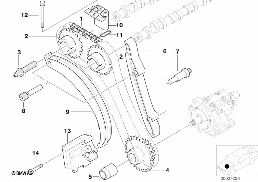 アッパー アクチュエーター/タイミング diagram for BMW 5 Series E39 525d