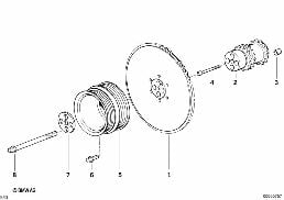 Remdrift-vibrationsdaempare diagram for BMW 3 Series E36 M3