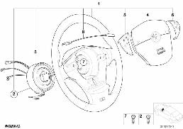 Volant sport M airbag multifonctions diagram for BMW 5 Series E39 525td