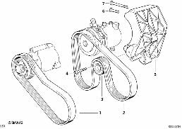 Remdrift-luftpump/kompressor diagram for BMW 3 Series E36 M3