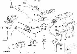 INTAKE MANIFOLD-SUPERCHARG.AIR DUCT/AGR diagram for BMW 3 Series E36 325td