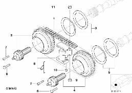 TIMING GEAR TIMING CHAIN TOP diagram for BMW 5 Series E39 M5