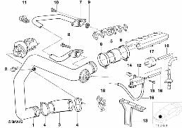 INTAKE MANIFOLD-SUPERCHARG.AIR DUCT/AGR diagram for BMW 3 Series E36 325td