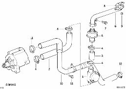 廢氣有害成份減小的空氣泵 diagram for BMW 3 Series E36 M3