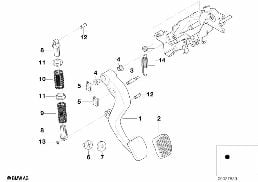 Support pédalier/pédale d'embrayage diagram for BMW 5 Series E39 525td