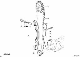 TIMING - TIMING CHAIN LOWER P diagram for BMW 3 Series E46 325i
