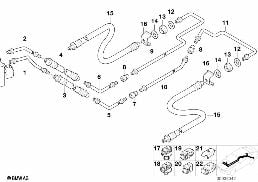 Przewód hamulcowy tylny ASC diagram for BMW 5 Series E39 520d