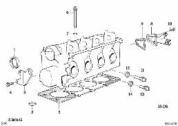 CYLINDER HEAD ATTACHED PARTS diagram for BMW 3 Series E30 316i