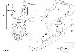 Réduct. gaz d'échappement - Pompe à air diagram for BMW 7 Series E38 735iL