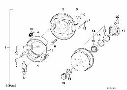 Remorque pièces détachées frein de roue diagram for BMW 5 Series E39 525td