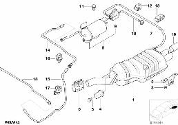 REAR MUFFLER WITH EXHAUST FLAP diagram for BMW 3 Series E46 330Ci