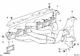 Grenrör diagram for BMW 3 Series E36 M3